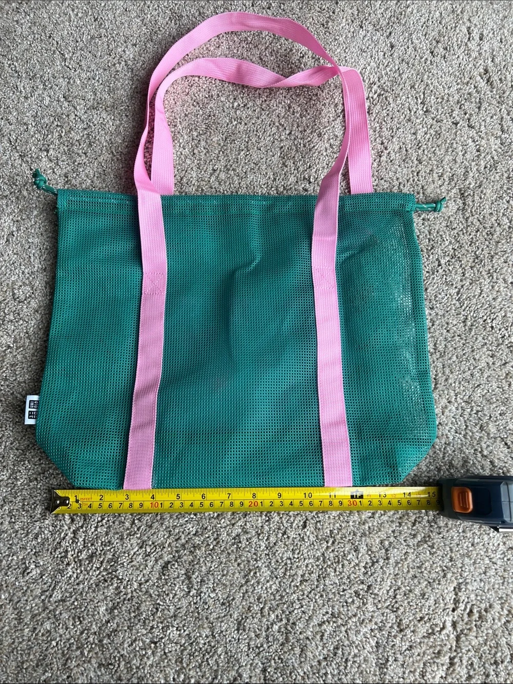 Uniqlo Pink & Teal Mesh Tote Bag - NWOT - Picture 8 of 10